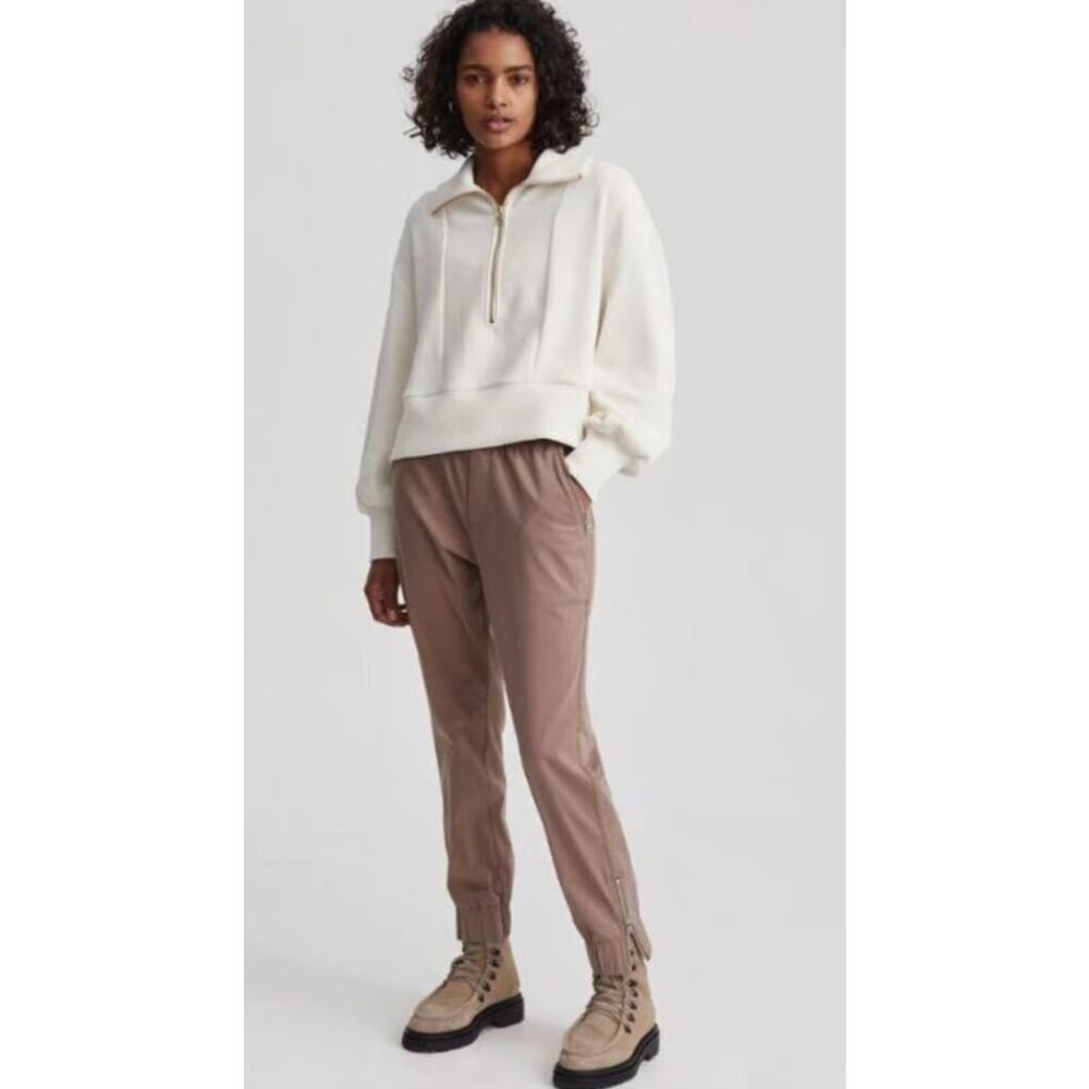 Varley Camino Twill Jogger Women Small Camel Excellent Athleisure Zips‎